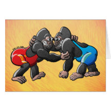 Gorilas de lucha felicitación