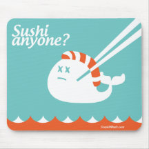 Gorjeo Mousepad - ballena estúpida del fall - sush Alfombrilla De Ratón