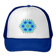 Gorra azul de la flor