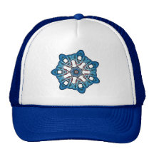 Gorra azul de la flor