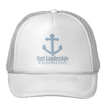 Gorra azul del ancla de la Florida del Fort Lauder