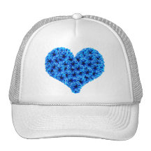 Gorra azul del corazón de las escarapelas