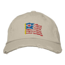 Gorra bordado bandera del corazón de los E.E.U.U. Gorro Bordado