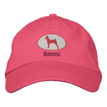 Gorra bordado Basenji oval (rosa) Gorras De Beisbol Bordadas