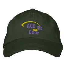 Gorra bordado engranaje púrpura del as y amarillo gorras bordadas