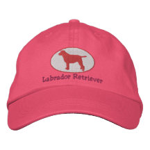 Gorra bordado labrador retriever oval (rosa) gorra de béisbol bordada