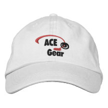 Gorra bordado logotipo rojo del engranaje del as y gorra de béisbol bordada