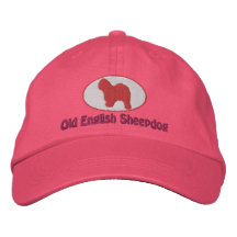 Gorra bordado perro pastor inglés viejo (rosa) gorra bordada
