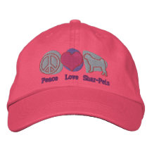 Gorra bordado Shar-Peis del amor de la paz (rosa) Gorra De Beisbol
