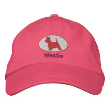 Gorra bordado Westie rosado Gorra De Beisbol