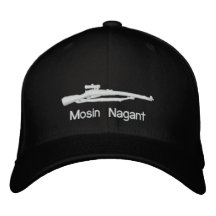 Gorra cabido negro bordado de Mosin Nagant Gorra De Béisbol