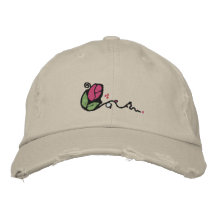 Gorra color de rosa lindo del diseño del brote gorra de béisbol