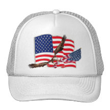 Gorra de béisbol altísimo de Eagle de la bandera a