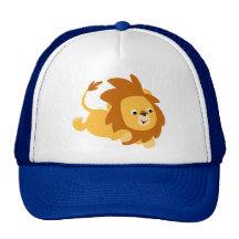 Gorra de brinco del león del dibujo animado lindo