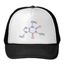Gorra de la molécula del cafeína