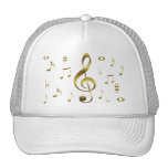 Gorra de las notas musicales del oro