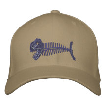 Gorra de los pescados del hueso gorras bordadas