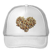 Gorra de oro del corazón de las escarapelas