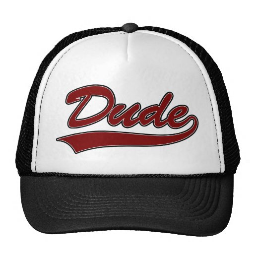 Gorra del camionero, tipo, rojo, texto atlético de