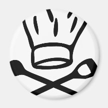 gorra del cocinero del cocinero con el icono de ma iman para frigorífico