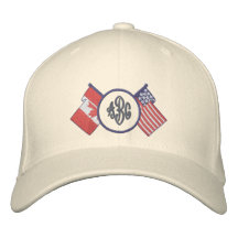 Gorra del monograma de Canadá - los E.E.U.U. Gorra Bordada