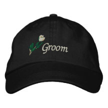 Gorra del novio con el rosa blanco gorra de beisbol