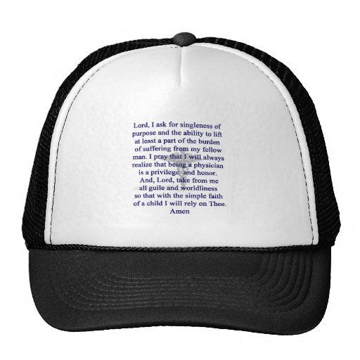Gorra del rezo del médico