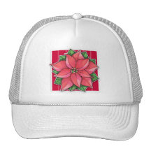 Gorra del rojo de la alegría del Poinsettia