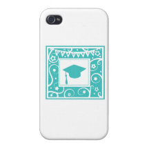 Gorra del tablero del mortero del graduado del azu iPhone 4/4S carcasas