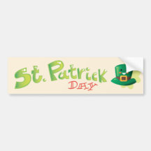 Gorra feliz del día de St Patrick Etiqueta De Parachoque