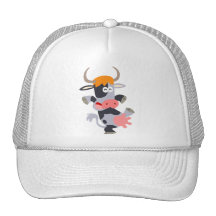 Gorra lindo de la vaca del dibujo animado del bail