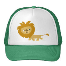 Gorra lindo del león del dibujo animado que camina