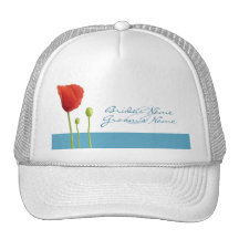 Gorra rojo de la aguamarina de la amapola