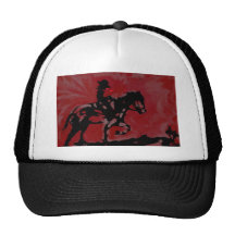Gorra rojo del camionero del vaquero del jinete
