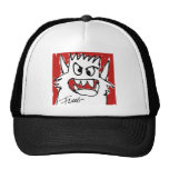 Gorra rojo del monstruo del dibujo animado