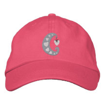 Gorra rosado lindo de la luna de los corazones gorras bordadas