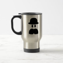 Gorra sonriente del bigote taza de café