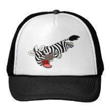 Gorra travieso lindo de la cebra del dibujo animad
