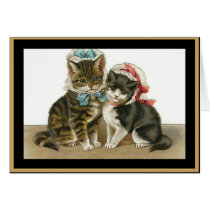 Gorras de Withs de los gatos de la tarjeta del vin tarjetas