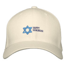 Gorras felices de Jánuca Emrboidered - ropa ligera Gorra De Béisbol Bordada
