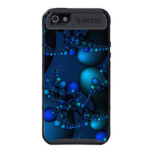 Gotas azules del arte del fractal iPhone 5 protectores