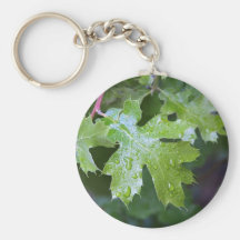 Gotas de agua de la hoja de las hojas llavero personalizado