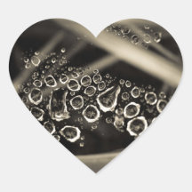 gotas de agua en tela calcomanía corazón personalizadas