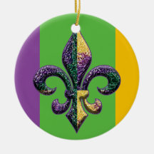 Gotas del carnaval de la flor de lis ornamento para arbol de navidad