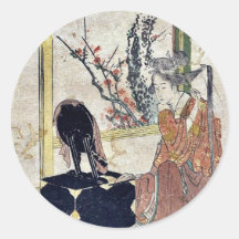 Goyu por Katsushika, Hokusai Ukiyoe Etiquetas Redondas