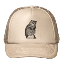 Grabado de madera del vintage del búho de Eagle Gorros