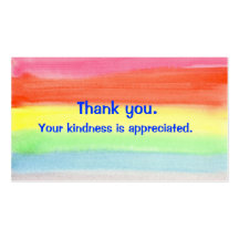 Gracias, arco iris coloreado, tarjetas de etiqueta tarjeta de visita