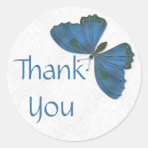 Gracias azul del brocado de la mariposa del pegati