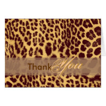Gracias cardar, con la piel del leopardo felicitación