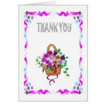 Gracias - cesta de flores tarjetas